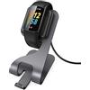 TiMOVO Caricatore Compatibile con Fitbit Charge 6/5 / Luxe con Cavo di USB da 13,7cm, Caricatore per Smartwatch, Supporto di Ricarica, Magnetico Caricabatterie in Alluminio - Grigio Siderale