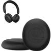 kwmobile 2x Cuscinetto Cuffie Compatibile con Jabra Jabra Elite 45h / Evolve2 65 / Evolve2 40 Pad - Cuscinetti Ricambio Cuffie Over Ear Simil Pelle - nero