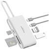 NEEWER Lettore di Schede SD, USB 3.2 ad Alta Velocità per SD 4.0/UHS-II SD/TF4.0/Micro SD, Adattatore Tipo C e USB A per Fotocamera Action Cam Drone Smartphone Laptop Unità Flash Tastiera Mouse, CP03D