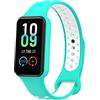 GIOPUEY Cinturini Compatibile con Amazfit Band 7, Morbido TPU Cinturino [Design a Colori di Giunzione] - Water Duck Green/White