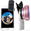 Peanutech Fisheye Lens per iPhone grandangolare obiettivo macro kit per iPhone 14 13 12 11 X XS Xr Se 8 pro max Mini Samsung quasi tutti i telefoni Obiettivo fotocamera 0.45x con clip e borsa PU (rosa dorata)..