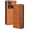 RonRun Cover ZTE nubia Z60 Ultra, Custodia a Libro con Supporto Stand e Slot Porta Carte Case a Portafoglio Magnetica in Pelle PU Adatto per ZTE nubia Z60 Ultra, Marrone