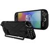 GIOPUEY Cover Compatibile con Nintendo Switch 2 2024 - con Supporto, Copertura PC Trasparente & Bumper TPU Morbido - Black