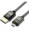 chenyang CY Cavo da micro HDMI a HDMI,HDMI maschio a Micro HDMI 2.1 maschio Ultra-HD UHD 8K 60hz 4K 120hz Cavo 48 Gbs per tablet con fotocamera 1.5M