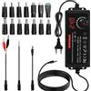 COEKI Adattatore di alimentazione DC universale,3V-24V 3A Adattatore Universale AC/DC 100V-240V con 14 Punte e Convertitore di Polarità, Per Elettronica