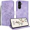DiaryTown Cover per Samsung Galaxy A56 5G Custodia con Vintage Farfalla Motivo Magnetica a Libro Portafoglio in Pelle PU Porta Carte Interno TPU Antiurto Protettiva Flip Case per Galaxy A56 5G - Viola