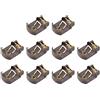 HALJIA 10 Pezzi 3V CR2032 CR2025 Portabatteria SMD Placcato Oro Portabatteria a Bottone Generico Adattatore per Batteria Porta Clip Portacontenitore Cassa Nero