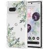 RALEAVO Compatibile con Google Pixel 7a Custodia Floreale Trasparente Girly Custodia Morbida Sottile Bumper con Motivo Fiore per Pixel 7a-Leaf Pattern