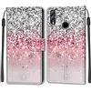 SIENIANLINE Cover per Huawei P Smart 2019 PU Pelle Custodia Flip Rosa