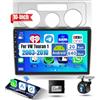 podofo 2G&64G Podofo 9'' Autoradio 2 Din per VW Touran 1 2003-2010 Wireless Carplay Android Auto,Radio 2 Din con Bluetooth Wifi GPS HIFI RDS/FM +AHD Back up Camera/Canbus