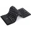 Bewinner Tastiera pieghevole USB in silicone, 85 tasti, leggera e impermeabile, tastiera silenziosa per digitazione morbida, tastiera portatile flessibile per laptop, viaggi (nero)