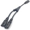 SHAFI® Splitter a Y Doppia C7 a C8 da 30CM Prolunga Adattatore - Femmina 2xMaschio IEC Power Cable Dual Y Splitter - 2 Poli Cavo Alimentazione TV Compatibile LG TCL Sky PS5 Xbox Series S