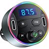GUANDA TECHNOLOGIES CO., LTD. Trasmettitore Bluetooth per Auto con PD 20W Caricatore per Accendisigari e Adattatore Trasmettitore FM Bluetooth Auto Vivavoce