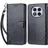 KENHONER Compatibile Cover con Xiaomi Redmi Note 14 Pro,Premium Pelle PU Portafoglio Flip Libro Custodia Cover per Redmi Note 14 Pro Plus [Protezione Completa] (Nero)
