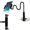 GVEFIVME Supporto per tablet con asta a collo di cigno, supporto universale per tablet: supporto con braccio flessibile a 360 gradi, con morsetto, per letto, per dispositivi da 11,9 cm a 26,7 cm (nero)
