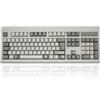 PERIXX PERIBOARD-106M, tastiera USB a grandezza naturale, tasti ergonomici curvi, colore grigio retrò/bianco, QWERTY UK