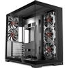 KEDIERS Case PC - 5 preinstallati senza ventola RGB, ATX Mid-Tower Gaming PC, vetro panoramico 270° con Type- C,Nero