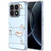 YUXING Cover Trasparente per Xiaomi 15T 5G - Custodia Protettiva Sottile in TPU Morbido Antiurto con Carino Motivo Disegno Cool (Kitten)
