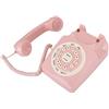 Akozon Telefono Vintage Ad Alta Definizione Qualità delle Chiamate Telefono Cablato per L'home Office Rosa Telefono Fisso con Filo retrò Rosa da Appendere Alla Parete Vintage Funziona