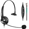 Callez Cuffie per telefono RJ9 con microfono a cancellazione del rumore, cuffie telefoniche da ufficio compatibili con telefoni fissi Polycom NEC Avaya BT Converse Paragon Mitel Alcatel ShoreTel