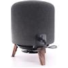 Alloery Supporto per altoparlante per Echo Sub e Homepod, supporto da tavolo in legno (gambe in noce nero)