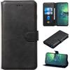 Generico COVER Compatibile con MOTOROLA MOTO G8 PLUS / XT2019 XT2019-2 Custodia STAND flip LIBRO gel tpu PORTAFOGLIO PROTEZIONE antiurto case matte magnetica eco pelle porta carte card Nero