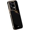 RankOne La Custodia del Telefono è Adatta per Redmi Note 13 Pro 5G / POCO X6 5G (6.67 Inches), Case per Cellulare in Silicone con Telaio Galvanico - Nero