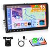Motorsi [4+64G] Autoradio Motorsi per VW Seat Passat Golf 5 6 Polo Skoda con Carplay Android Auto,Stereo Rradio da 9'' Android 15 con GPS/WiFi/Bluetooth 5.0/EQ/FM/RDS,Telecamera di Retromarcia AHD e Microfono