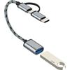 Aksenli Adattatore Micro USB C Maschio a USB OTG 3.0 Femmina(2in1)per iPhone16 15 Pro Max Type c Cavo Camera Chiavetta per Apple Adapter Compatibile per Samsung S25 S24 Android per iPad Air4 Tipo C Adattatori