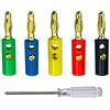 Aiqeer 50 Pezzi 4 mm Banana Spina Connettore, Placcato Oro Banana Spina per Cavo Audio Altoparlante (Rosso, Giallo, Blu, Verde, Nero)