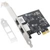 QSFPTEK 2.5Gbase-T Scheda di rete (2 Porta), 2.5 Gigabit RJ45 DoblePorta RTL8125B PCI-E Scheda Ethernet, Supporto Sistema Windows 11/10/8/7, Windows Server, Linux System