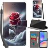 Haninsuze Cover per Samsung Galaxy A05s Custodia Cover Pelle Libro Portafoglio con Porta Carte Magnetica Protezione Antiurto Cuoio Flip Case Custodia Cover per Samsung A05s, Rose