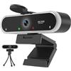 NIVEOLI Webcam 4K con microfono e copertura webcam, treppiede, desktop, per streaming live videochiamata, conferenza, lezioni online, gioco plug & play con correzione automatica della luce per