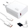 Quvxzy 90W Presa Caricabatterie Rapido, Caricatore USB con Cavo USB C 1M per Smartphone, Compatibile con Xiaomi 14T 14 Ultra 13T Pro 13 Lite 13 12T per Redmi Note 12 POCO X6 Pro X6 X4