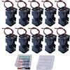 GTIWUNG 10 Pezzi 4 Slot Doppio Strato AA Supporto Batteria Scatola Batterie, 2 Pezzi Custodia per Batterie AA/AAA in Plastica Trasparente
