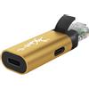 Mygatti Adattatore USB C a Ethernet (oro) con interfaccia PD, presa da tipo C a spina RJ45, convertitore portatile,1 Gbit/s da USB C a rete,compatibile con MacBook Pro, iPad Pro