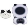 Nivofu Tappetino Mouse Ergonomico, Tappetino per Mouse con Poggiapolsi in Memory Foam, Mousepad con Base in PU Antiscivolo per Computer & Ufficio, Include Sottobicchiere (Gatto Color Crema)
