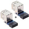 Cablecc, cavo adattatore di tipo verticale femmina per scheda madre a doppio USB 2.0, 9/10 pin