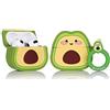 Derhom Silicone Case Funny Cute Fashion Soft Cartoon Cover Skin Compatible for Apple Airpods 3 [Serie di Frutta] (Smile Avocado)