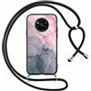 Foonary Cover con Cordino per Xiaomi Redmi Note 10 Pro / 10 Pro Max 6,67, Custodia con Laccio Collana Tracolla Aesthetic Disegni Antiurto TPU Necklace Regolabile Protettiva Corda Case, Marmo 4