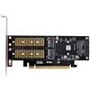 xiwai Adattatore PCI Express PCI-E 3.0 e Dual SATA a NGFF NVME MSATA M-Key B/M-Key SSD 3 in 1