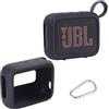 AONKE Custodia in silicone compatibile con Speaker Case per altoparlante portatile Bluetooth JBL GO 4 Eco (nero)