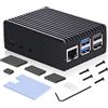 GeeekPi Custodia Raspberry Pi 5, Custodia Armor per Raspberry Pi 5 con Raffreddamento passivo, Custodia in Alluminio per Raspberry Pi 5 con Dispositivo di Raffreddamento per Raspberry Pi 5 4 GB/8 GB