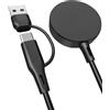 Bicmice Caricabatterie 2 in 1 per Samsung Galaxy Watch 8/8 Classic/7/Ultra 1,9 m USB C/A Cavo di ricarica di ricambio per Galaxy Watch FE/6/6 Classic/5 Pro/5/4/4 Classic/3/Active 2/Active Dock di