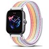 PaceBid 20mm Nylon Cinturino per Amazfit Active 2 Square/GTR Mini/GTS 4/4 Mini/Bip 3/Bip3 Pro/GTS 3/2, Sport Nylon Cinturino Ricambio in adatto per Amazfit Active 2/GTR 42mm/Bip S (Arcobaleno)