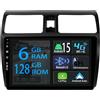 Keconsing [6+128GB] Keconsing 10.1 Android 15 Autoradio per Suzuki Swift 2005-2010 Radio Carplay Wireless Car Play GPS Auto Navi Screen Bluetooth Mirror Link Player Stereo Touch Screen WIFI DSP SWC
