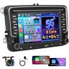 Hikity 8 Core 4+64GB Android Autoradio per VW Golf 5 Golf 6 Skoda Polo Passat Tiguan Touran Schermo Tattile 7 Pollici Carplay Android Auto Senza Fili Bluetooth Stereo Auto,GPS WiFi EQ FM RDS Radio