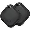 AXFEE 2 Pezzi Air Tracker Finder Tag, Compatibile con Apple Dov'è (solo iOS, NON per Android), Bluetooth Trova Oggetti per Chiavi/Bagagli/Valigie/Portafogli, Batteria Sostituibile -Nero