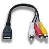 System-S Cavo RCA 20 cm 3 pin maschio a USB 2.0 tipo A femmina audio