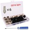 RUNCCI-YUN 6Pcs Connettore aviazione 3 / pin Maschio Femmina Plug Metallo GX16 Connettore pannello Presa spina